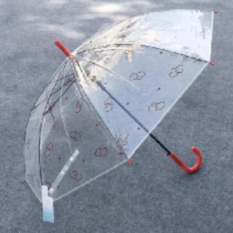 Heaven 17116E Polka Dot Transparent Straight Umbrella