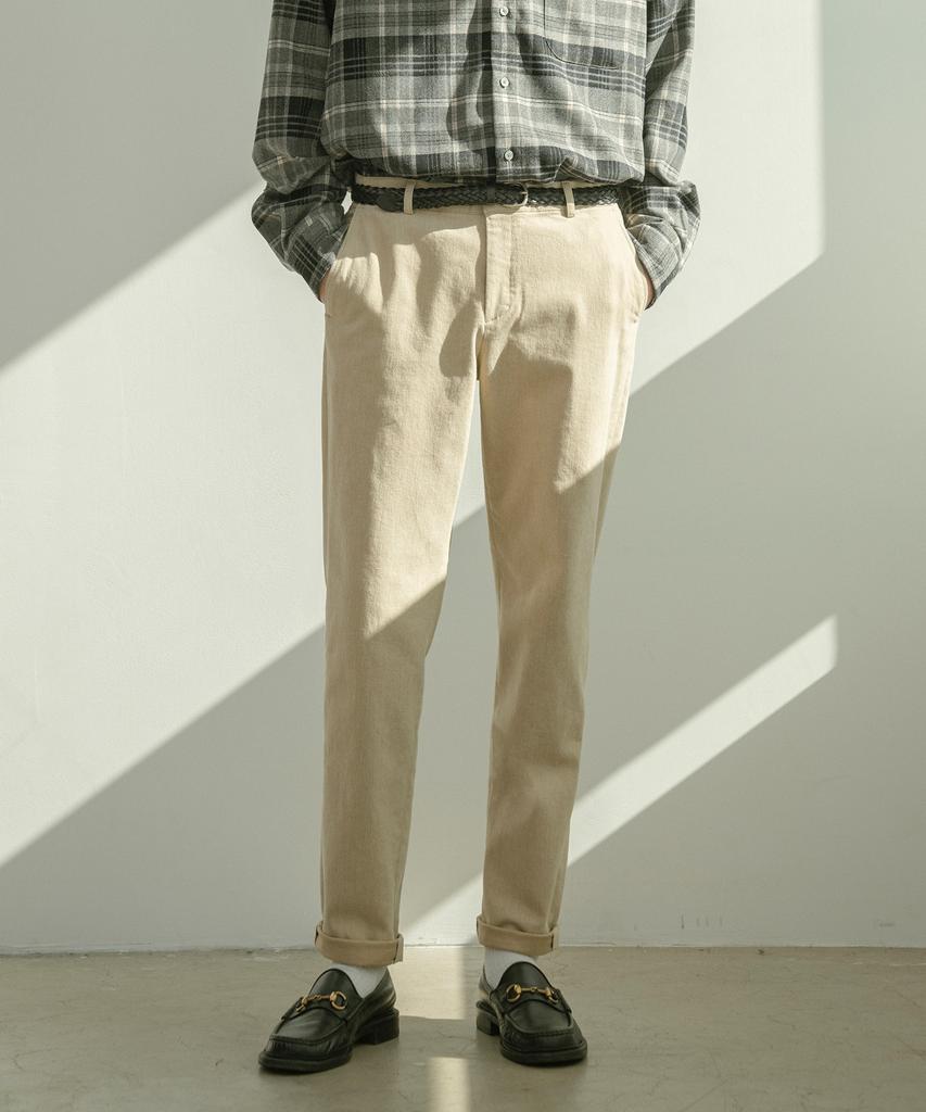 HALBKREIS LAYOUT P10032 Brushed Loose Tapered Pants_Beige