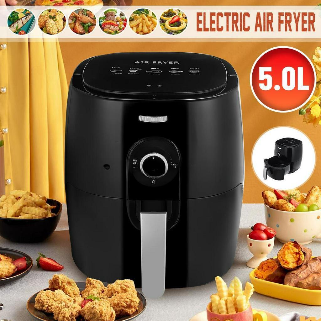 1350W Multifunction 5L Air Fryer Chicken Oil Free Air Fryer Health Fryer Pizza Cooker Timing Electric Deep Airfryer