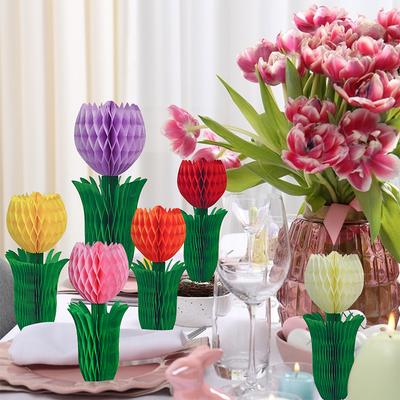 Méhsejtes Tulipán Virág Papír Tulipán Virágos Méhsejtes Mennyezeti Függő Dekoráció Irodába Otthonra Esküvőre Születésnapi Buli Dekoráció