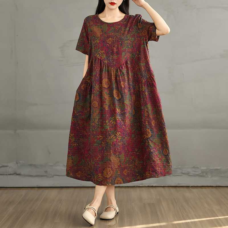 

Женское платье А-силуэта с длинным рукавом Large size L красный