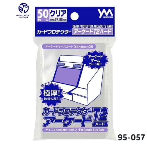 Yanoman Card Protectors, Arcade T2 Hard, 50 Cards, 57 x 88mm (Arcade Size Cards: 54 x 86mm), Sleeves, RPJ Set 95-057