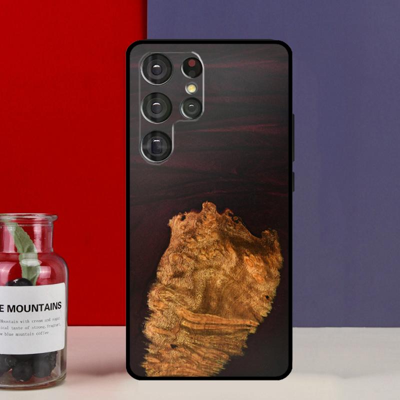 Resin Wood Funda Case For Samsung Galaxy S25 Ultra S9 S10 S20 S21 FE S22 S23 Plus S24 Ultra Phone Cover