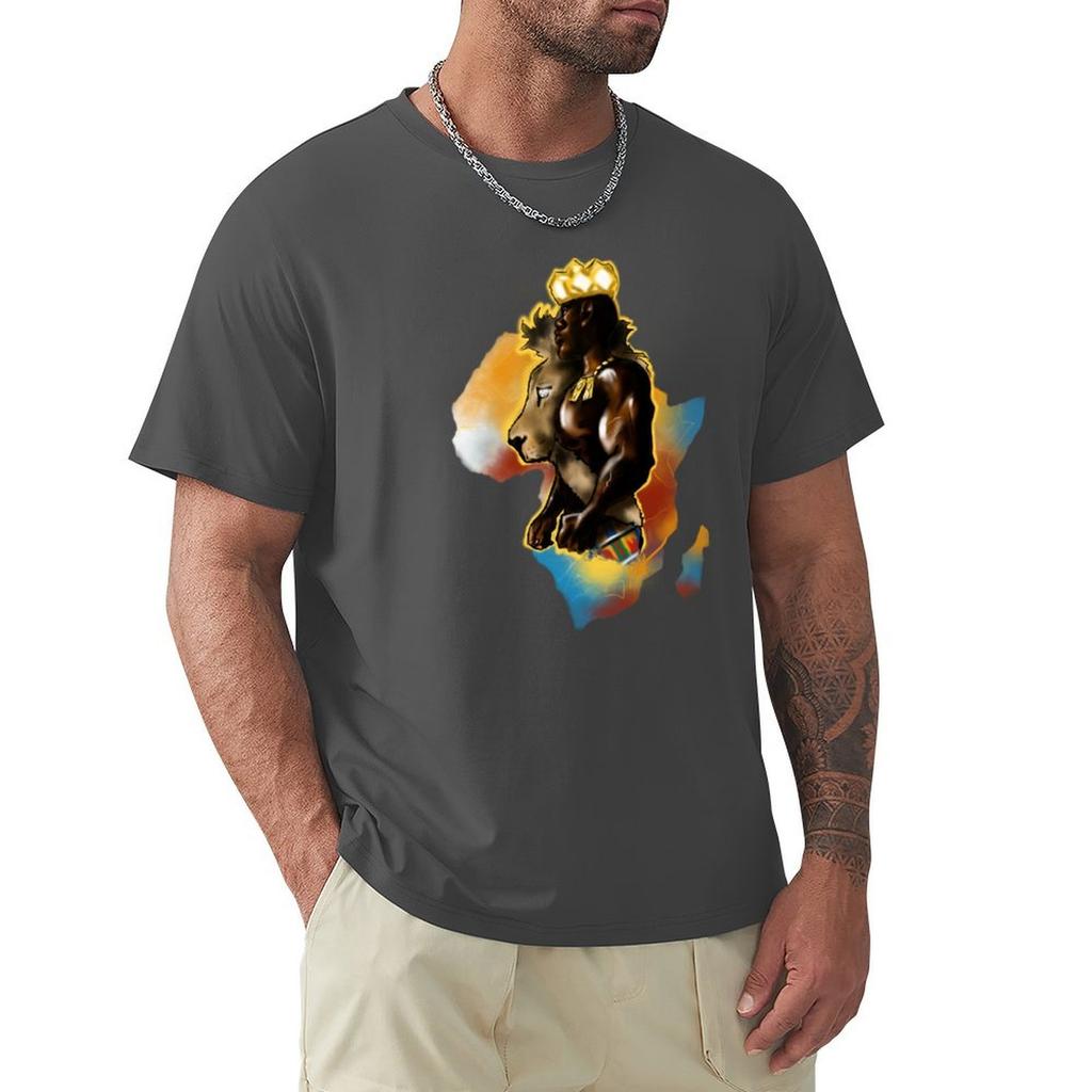 The African King T-Shirt Anime Summer Top Mens Graphic T-Shirts Big And Tall