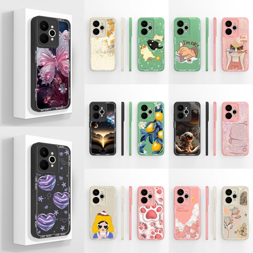 For Oppo Realme 15 16 11 10 Pro 15T 15X 11X Phone Case Pretty Crystal Butterfly Patterns Fashion Shell Smooth Liquid Silicone Premium Protective Cover