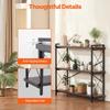 Metal Bookshelf Rustic Bookshelf 3-Tier for Living Room Bedroom & Office