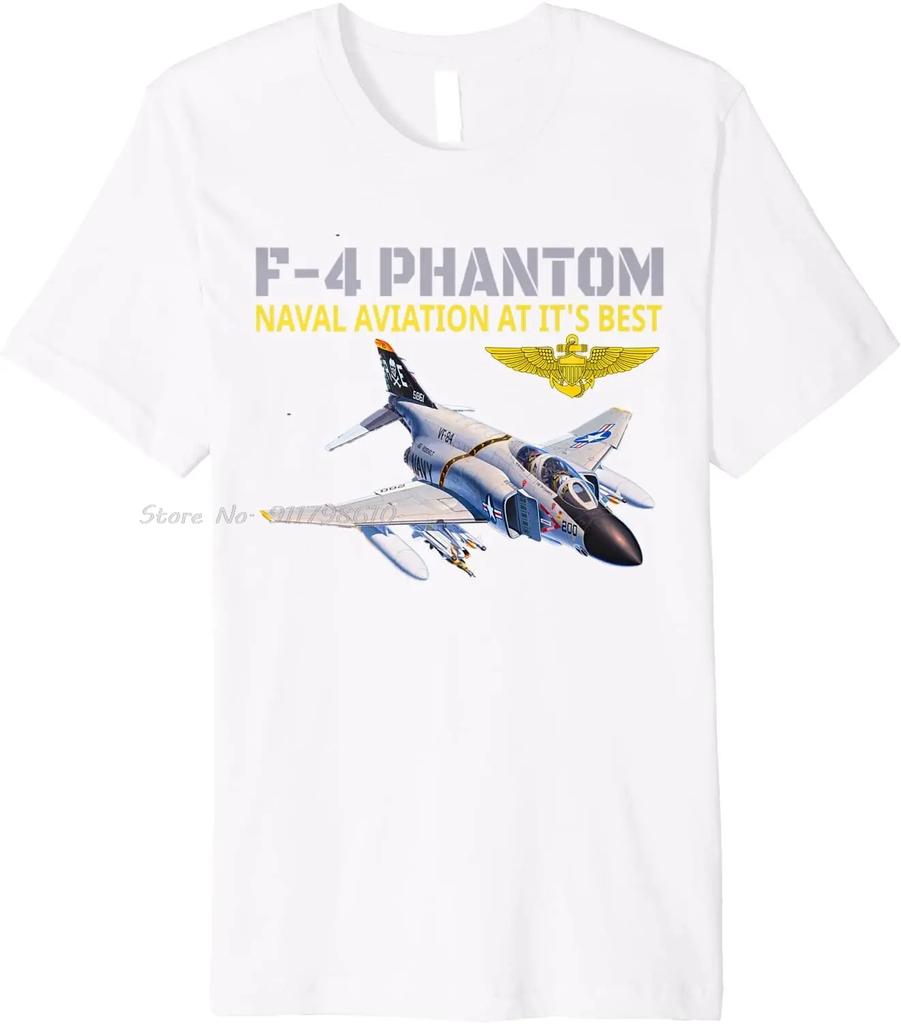Oversized T-shirt Naval Aviation F-4 Phantom Jet Interceptor And Fighter-bomber Cotton Tshirt Unisex Tops Tees Men's Clothing