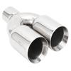 63x89mm Car Dual Exhaust Tip Stainless Steel Silver Weld On Universal Y Shaped Tailpipe for