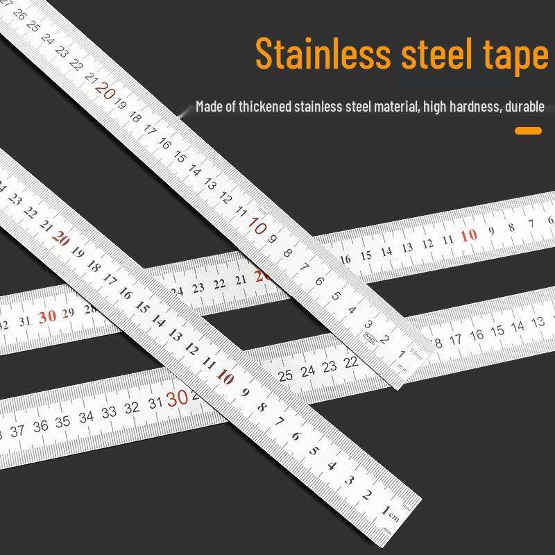 High-Quality Stainless Steel Multi-Functional L-Square Ruler, 300mm & 500mm, for Woodworking and Angled Measurements.