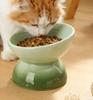 Bowl for cats and dogs of small breeds BARQ Sfera, ceramic, inclined, on a stand (White)