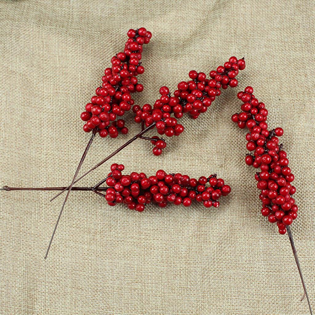 10pcs Christmas Simulation Berry Berries Artificial Flower Fruit Plants Home Christmas Party Decoration DIY Gift Decor