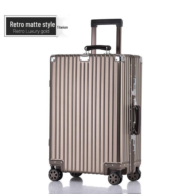 20-Inch Aluminum-Magnesium Alloy Carry-On Suitcase with Password Lock and Metal Frame