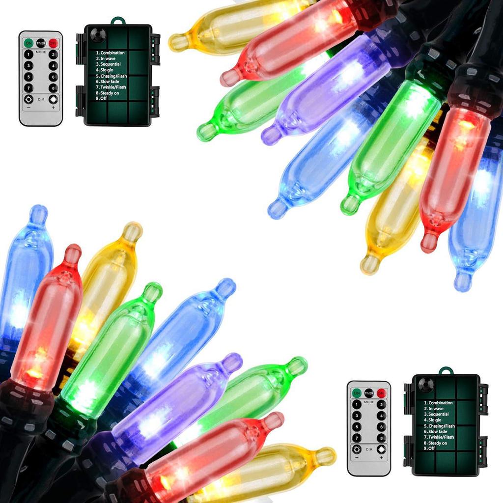 Lala Bubble Multicolor Waterproof String Lights - Christmas Starry Curtain with Battery Box