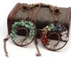 Vintage Handmade Bending Tree Of Life Colorful Gravel Crystal Pendant N79