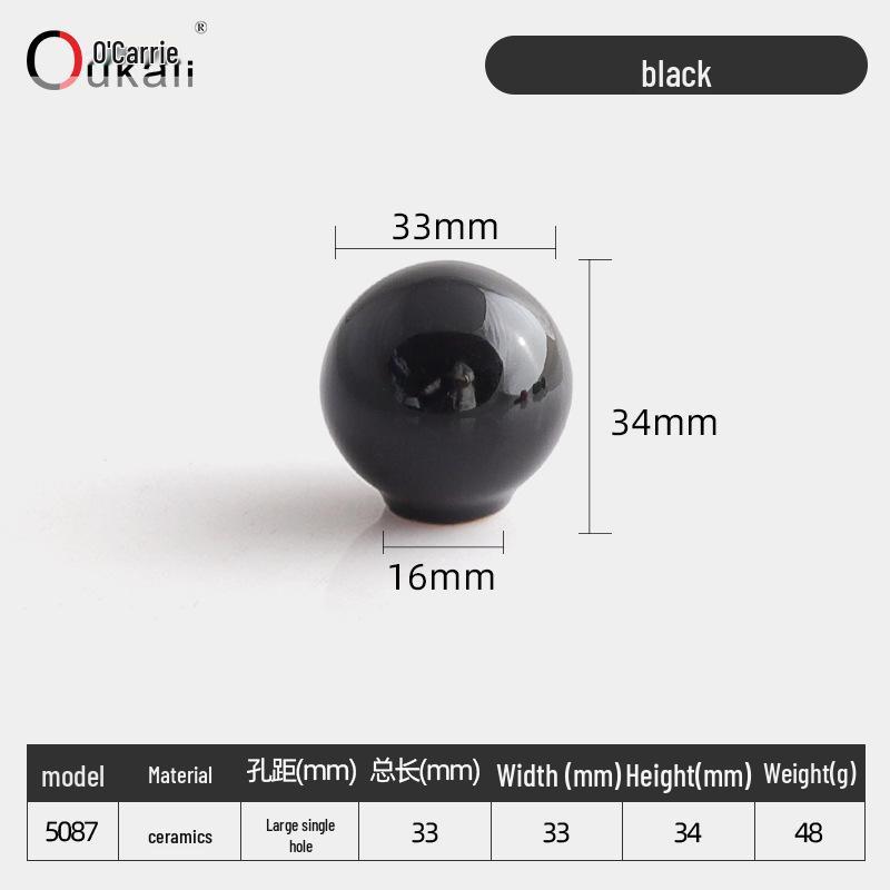 Colorful Ceramic Knob for Cabinets & Drawers - Round, Single Hole Design