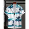 Men's Hawaiian Shirt White Harajuku Fashion Summer Daily Shirt Casual Printed Short Sleeve Shirts Loose Social Men's Clothing