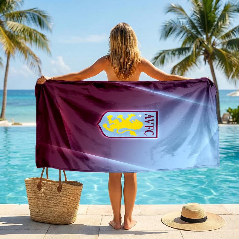 Asciugamano da Spiaggia Aston Villa Football in Morbida Microfibra Asciugatura Rapida Assorbente per Spiaggia Piscina Viaggio