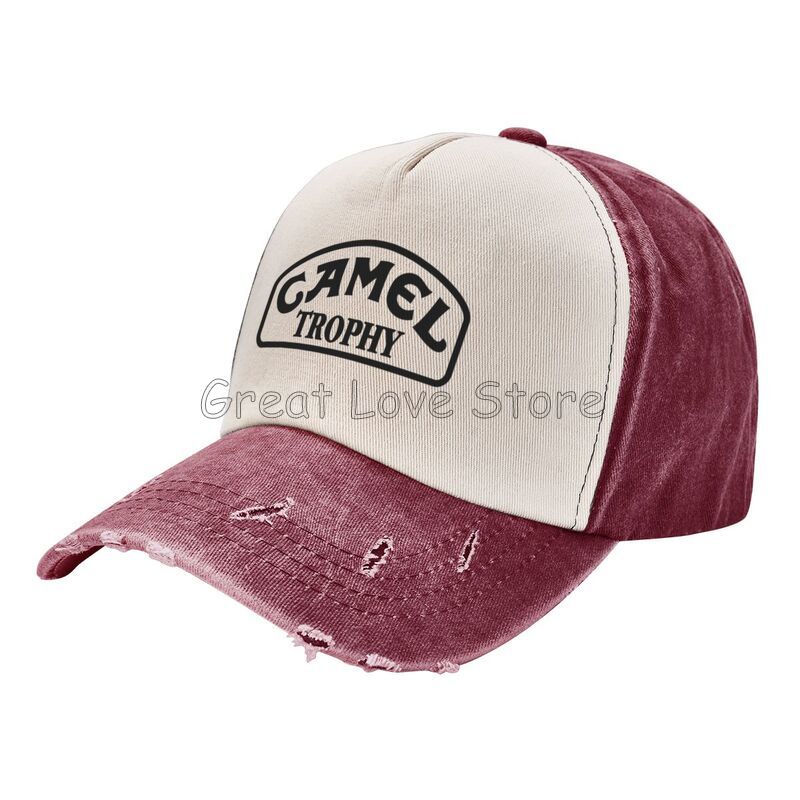 Camel Trophy Print Baseball Cap Unisex Adjustable Snapback Hat Vintage Washed Cotton Caps Cowboy Hat Retro Sun Visor Cap
