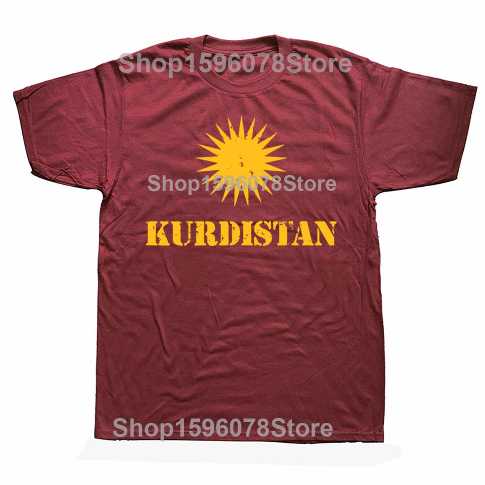 Retro Kurdistánský Kurdský Kurdská Vlajka Grafická Pánská Bavlněná Humor Streetwear Trička Krátký Rukáv Unisex Volné Oblečení