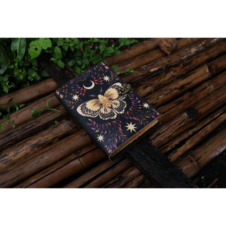 Leather Journal Butterfly Notepad Journal Writing Notebook Sketchbook Blank Spell Book Poetry Notepad Book Traveling Book for Men Women Gift