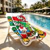 Super Mario Print Beach Towel Design, Soft, Lightweight. for Home Bathroom, Spa, Pool, Yoga, Surfing, Camping, Gift for Family, Friend