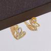 Love Stud Earrings Trendy Cold Wind Earrings Imitation Zircon Earclips Women'S Earrings Without Earrings
