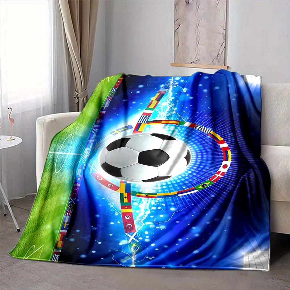 1Pc Global Football Celebration Blanket Soft And Comfortable Casual Warm Camping Travel Christmas Halloween Xmas Gift M928553