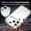 Military Grade Acrylic Case for iPhone 17 Pro Max 17Air Back Cover Magsafe Shockproof Transparent Hybird PC Case for iPhone 17