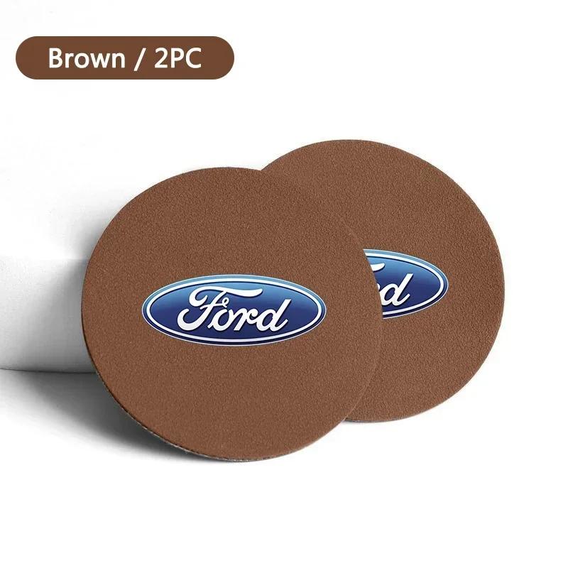 

Car Sticker 2026 Ford New 2025 Hot Suede Car Coaster Water Cup Seat Cushion Anti Slip Pad For Ford Focus Mondeo Kuga Fiesta MK7