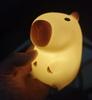 Cute Capybara Night Light Cute Cartoon Silicone Creative Bedside Sleep Night Lamp Room Decor Birthday Christmas Gift