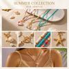 Bohemian Colorful Beaded Starfish OT Buckle Pendant Necklace for Women Imitation Pearl Conch Necklace Summer Party Jewelry