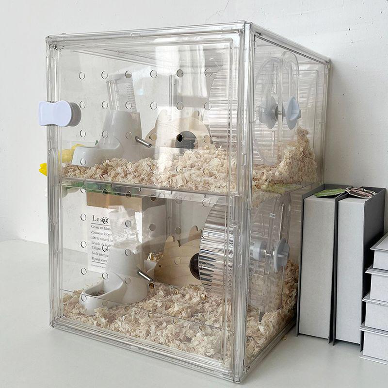Luxury Transparent Double-Layer Acrylic Hamster Cage Villa