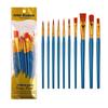 12-Piece Nylon Paintbrush Set for Kids: Gouache, Acrylic & Oil Painting