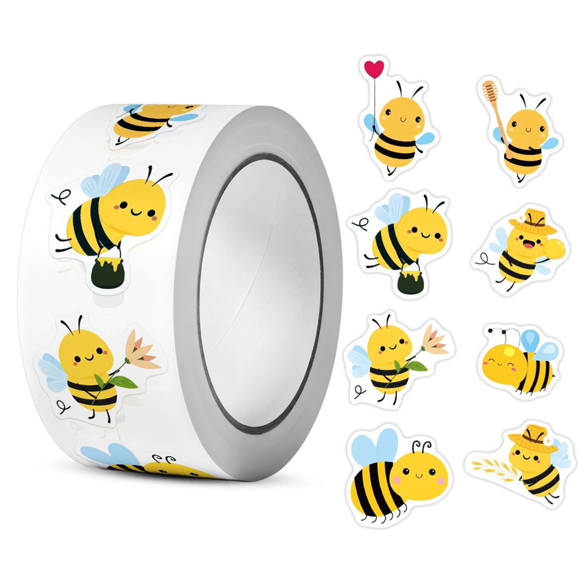 100-500pcs Bee Stickers Teacher Reward Stickers Cute Animal Space Stickers School Supplies Incentives Sticker 1 inch