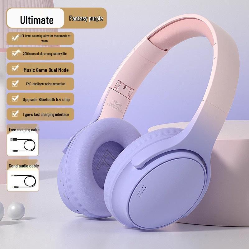 Kabellose Over-Ear Bluetooth-Kopfhörer mit 200 Stunden Akkulaufzeit, Geräuschunterdrückung und Gaming-Funktionen für Sport, Mobiltelefon und Computer