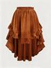 Jupe Rétro Volants Velours Doré Grande Taille Automne/Hiver 2025 - Style Européen & Américain pour Femmes