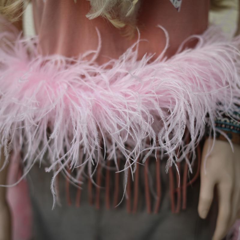 DIY 1-lagiges Natürliches Straußenfedern Boa 2 Meter Flauschiges Straußenfeder Schal für Hochzeit Party Kleid Nähen Dekoration Schal