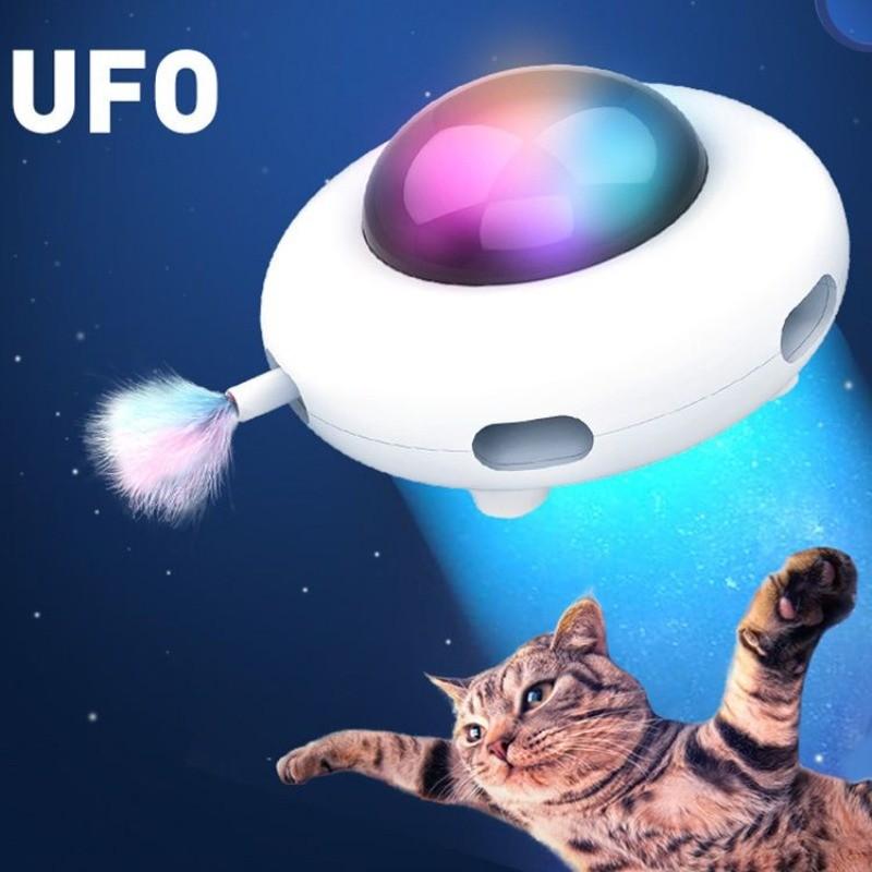 Automatic Feather Teaser Cat Toys Kittens Cat Interactive Activity Electric Crazy Toys Intelligent USB Rechargeable Pet Toys