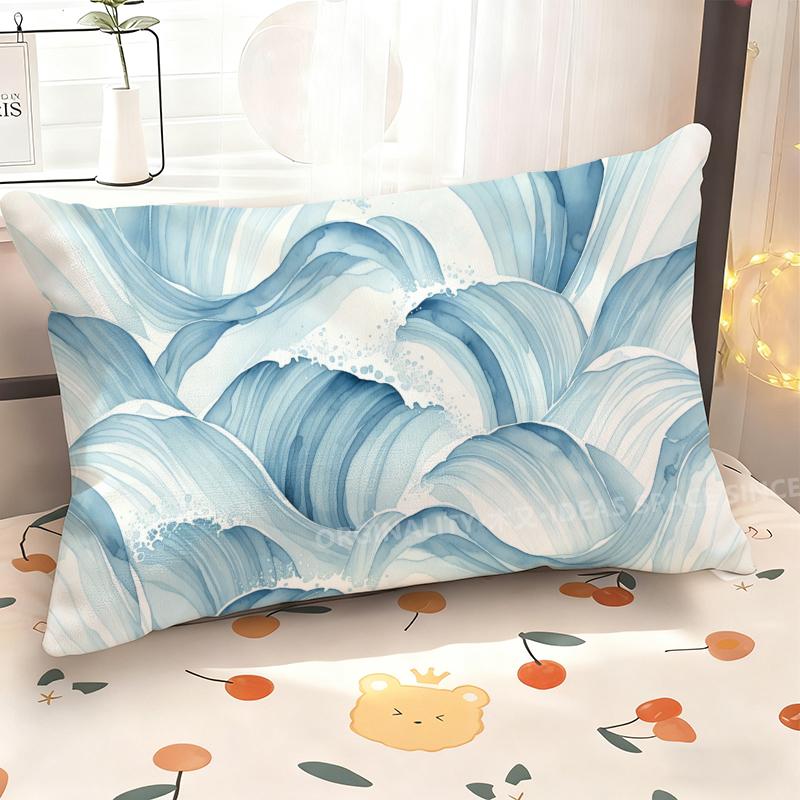 Wave Pattern Decorative Pillowcase Suitable For Sofa Bedroom Car Pillow Cover Cushion Rectangular Back Cushion