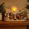 Cartoon Nativity Display Figurines Suitable for Giving Resin Christmas Manger Set Multicolor without