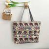 New version of cute cartoon canvas bag literary women's shoulder bag large capacity canvas tote women's bag