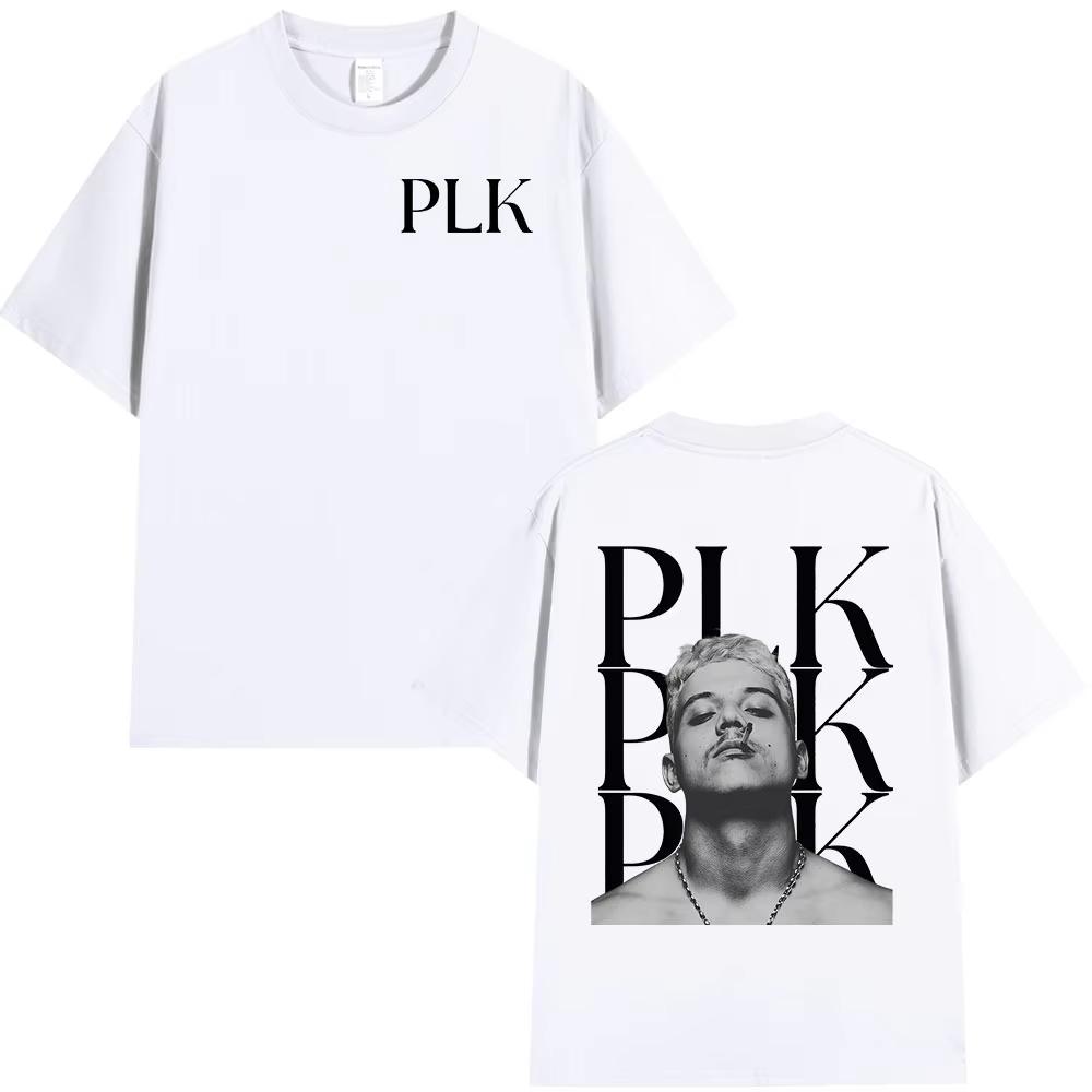 Rapper PLK portrait graphics 100Cotton music Tshirt Men 2026 New Summer Hip hop unisex ventilate Short sleeve shirt fan gifts