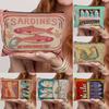 Retro Sardinen Olivenöl Design Vintage Leinwand Kosmetiktasche Einfach Große Kapazität Make-up Tasche Weibliche Reise Clutch Kulturtasche