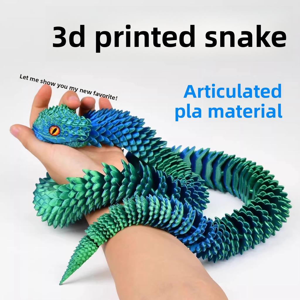 4er-Set 3D-gedruckte Schlangen-Überraschungsei-Dekoration, Flexible Gelenke, Das Beste für 3D-Druck-Enthusiasten Geschenk