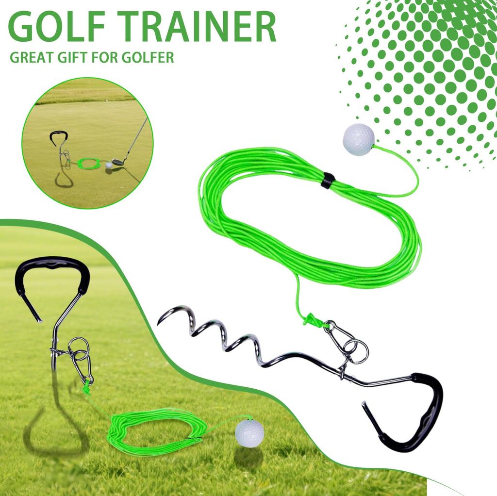 Golf Training Tools For Driver And Irons, Swing Training Aids, Golf Rope Tool With Real Golf Balls For Beginners