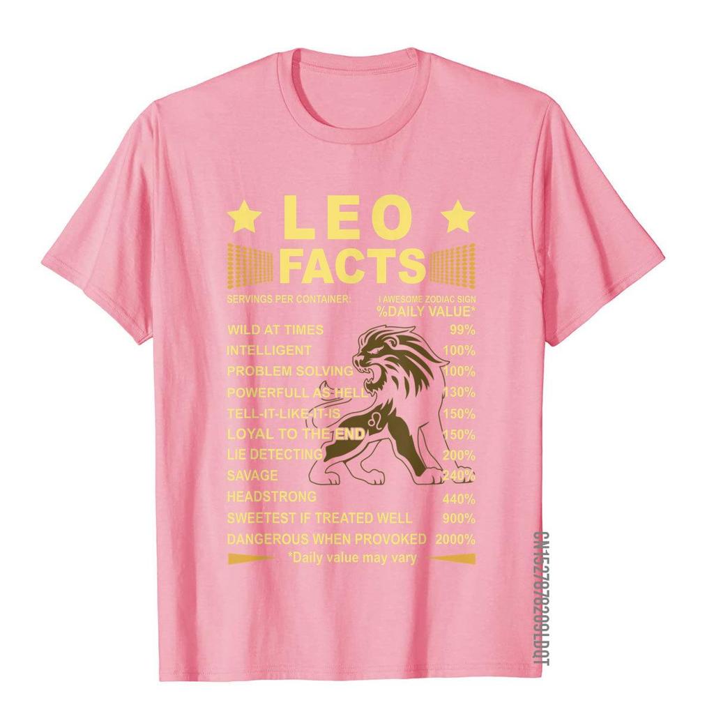 Leo Facts Zodiac Funny Leo Birthday Gift Tee TShirt Rife Adult T Shirts Fitness Tops T Shirt Cotton Simple Style
