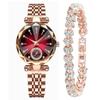 Elegant Ladies' Quartz Watch with Diamond Accents, Durable Glass, and Steel Band