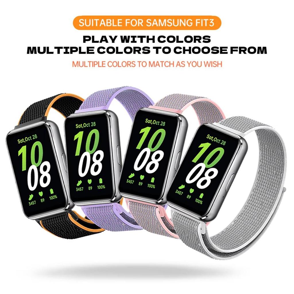 Nylon Watch Band for Samsung Galaxy Fit3 Adjustable Loop Elastic Strap Bracelet for Samsung Galaxy Fit 3 Watchband Accessories