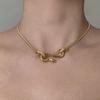 Light Luxury Personality Niche Tide Cool Full Diamond Ring Snake Necklace Neutral Simple Collarbone Neck Chain Fashion Pendant