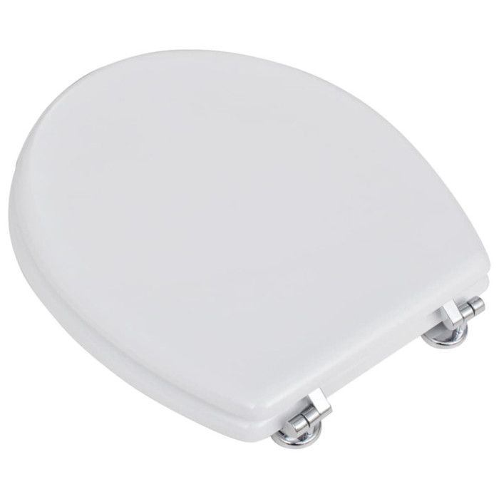VidaXL Siège de toilette avec Couvercle MDF Design simple Blanc